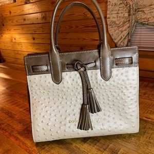DOONEY & BOURKE Two tone ostrich leather purse.